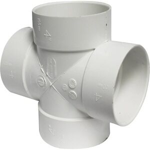 Canplas 414450BC PVC Sew 4 Cross Sewer and Drain 4 In